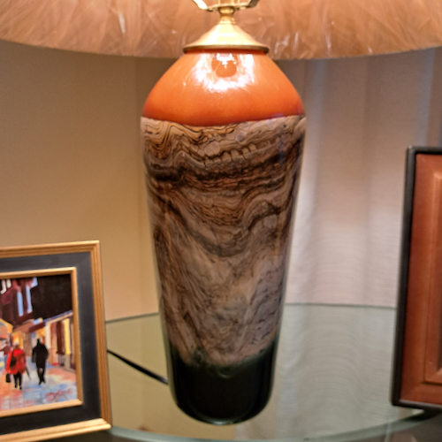 GBG-010 Lamp Strata Tangerine $1300 at Hunter Wolff Gallery